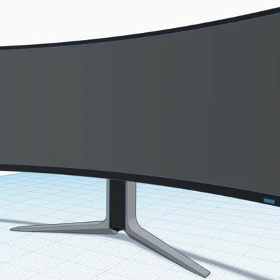 Mô hình màn hình máy tính cong trang trí bàn làm việc 3D