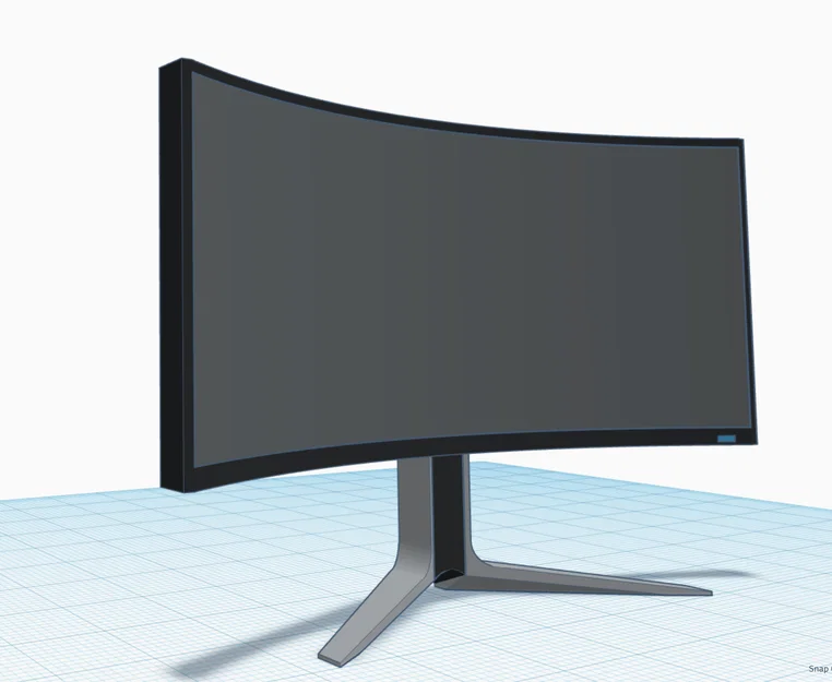 Mô hình màn hình máy tính cong trang trí bàn làm việc 3D - Image 2