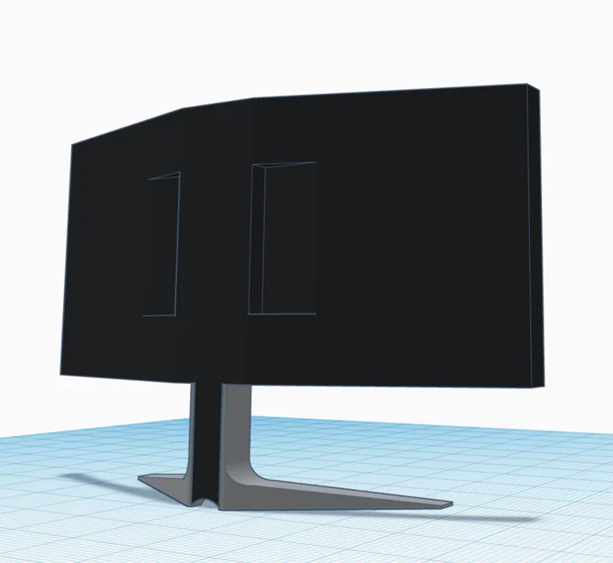 Mô hình màn hình máy tính cong trang trí bàn làm việc 3D - Image 3