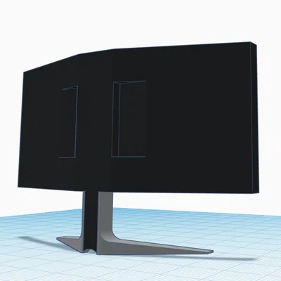 Mô hình màn hình máy tính cong trang trí bàn làm việc 3D