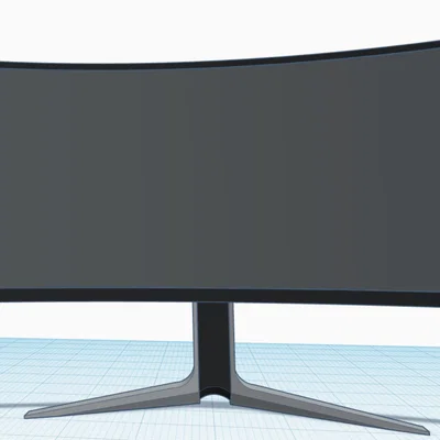 Mô hình màn hình máy tính cong trang trí bàn làm việc 3D