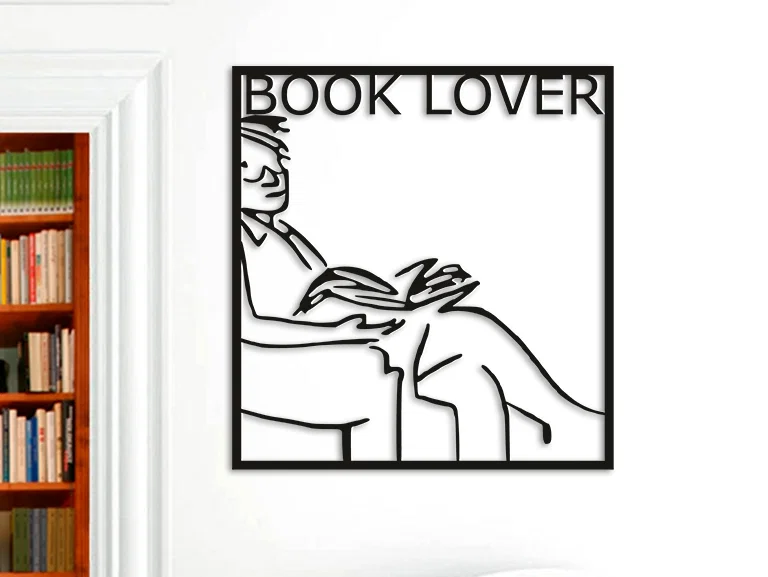 Book Lover – Decor treo tường (STL + dfx/svg) - Image 2