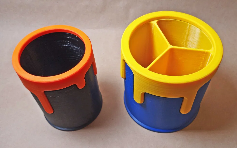 Mẫu in 3D Drippy Bucket: Cốc cắm bút phong cách nhựa chảy đầy sáng tạo - Image 1