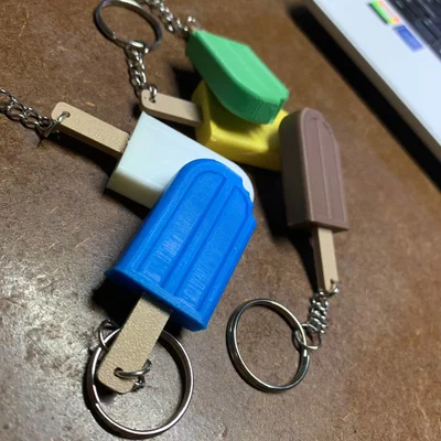 Móc khóa que kem (Ice cream keychain) in 3D siêu dễ thương
