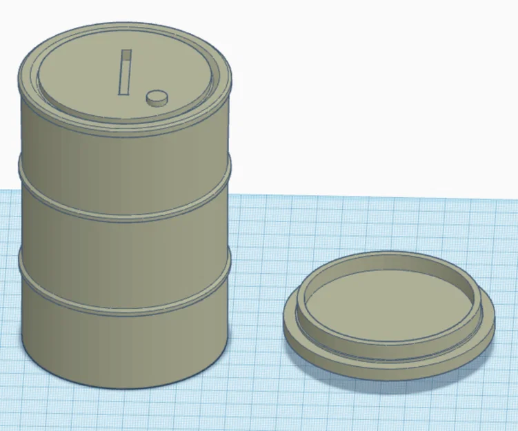 Mô hình thùng phi đựng tiền tiết kiệm (Barrel piggybank) in 3D - Image 1