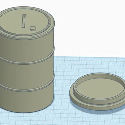 Mô hình thùng phi đựng tiền tiết kiệm (Barrel piggybank) in 3D