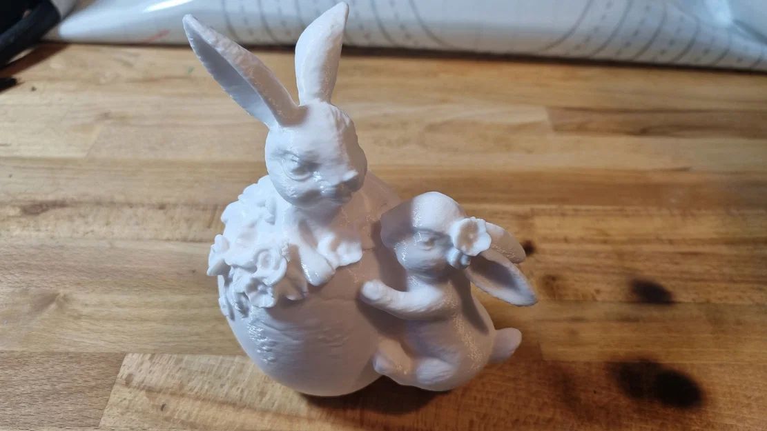 Mô hình 3D trang trí Lễ Phục sinh hai chú thỏ và trứng - Image 2