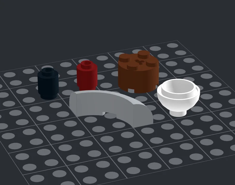 Bộ mô hình gạch LEGO tròn in 3D - Thiết kế chi tiết chân thực - Image 2
