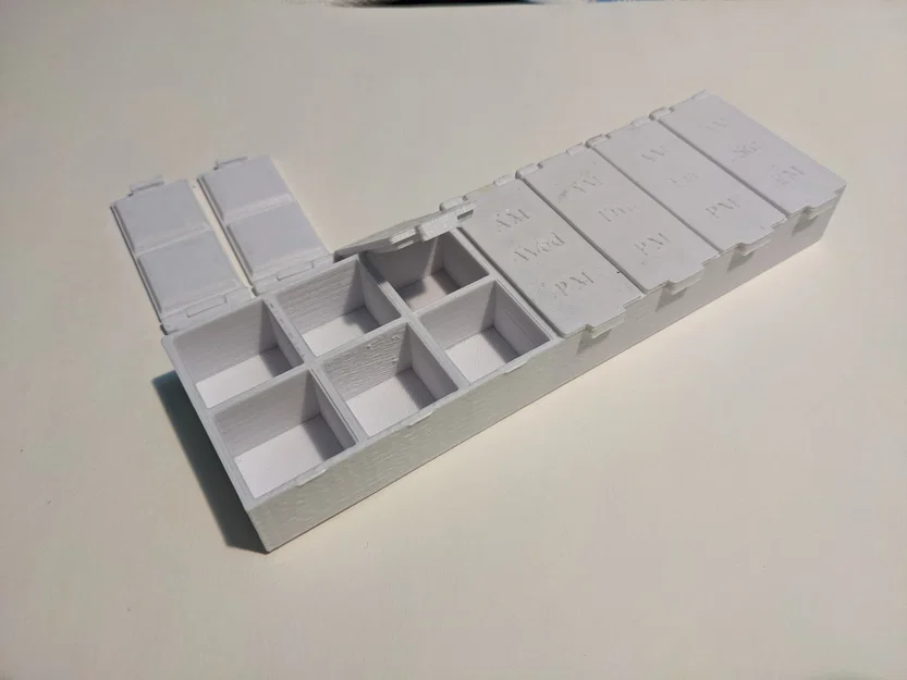 Khay đựng thuốc 7 ngày thông minh (Full week Am Pm Pillbox) in 3D - Image 1