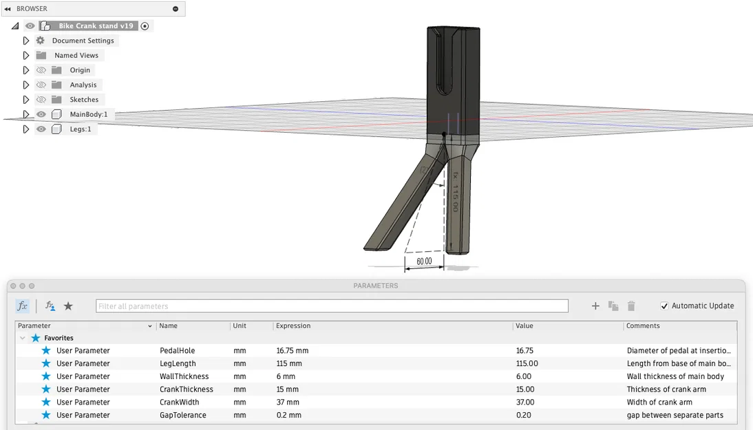 Chân chống MTB/xe đạp – parametric - Image 4