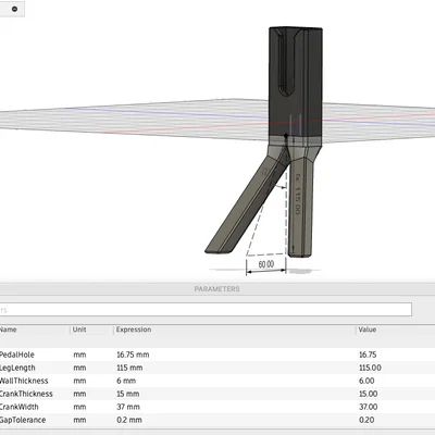 Chân chống MTB/xe đạp – parametric