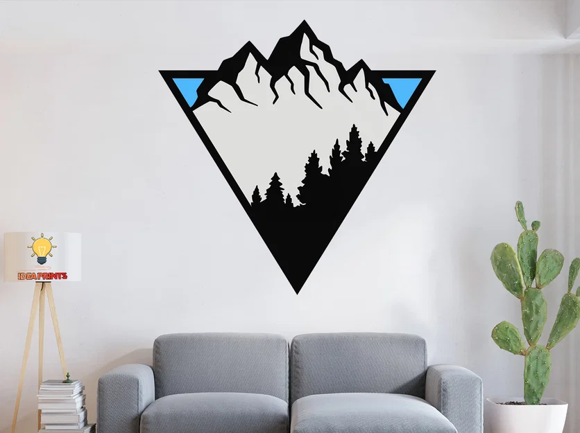 Núi (Mountains) – mẫu treo tường 2D đa màu - Image 1