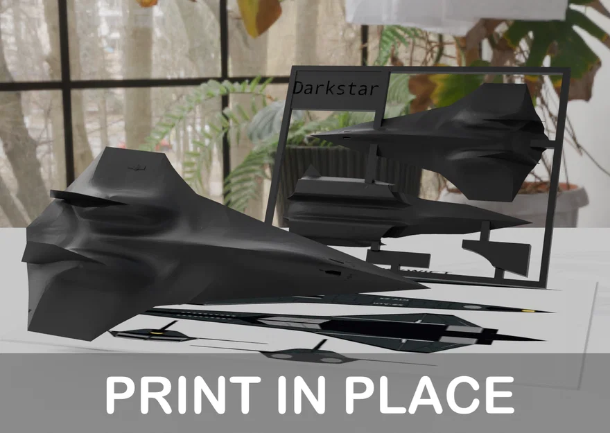 Mô hình lắp ráp máy bay Darkstar Kit Card in 3D cực nhanh - Image 1