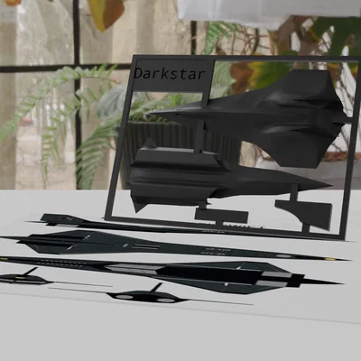 Mô hình lắp ráp máy bay Darkstar Kit Card in 3D cực nhanh