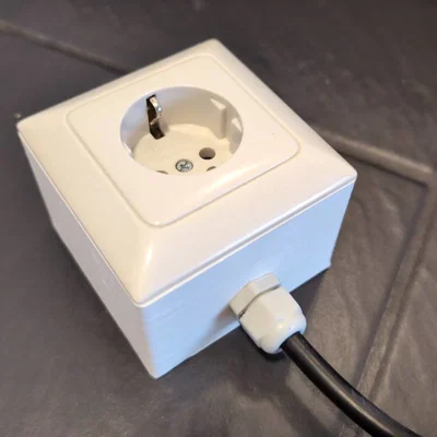 Hộp lắp nổi 3D cho Shelly Plus 1PM và ổ cắm tiêu chuẩn EU