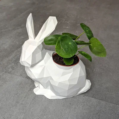 Thỏ Low Poly (Tùy chọn Chậu cây/Planter)
