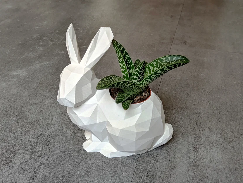 Thỏ Low Poly (Tùy chọn Chậu cây/Planter) - Image 2
