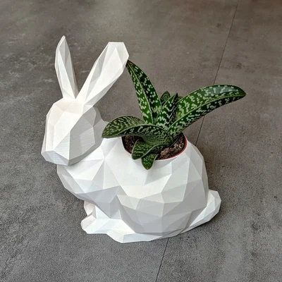 Thỏ Low Poly (Tùy chọn Chậu cây/Planter)