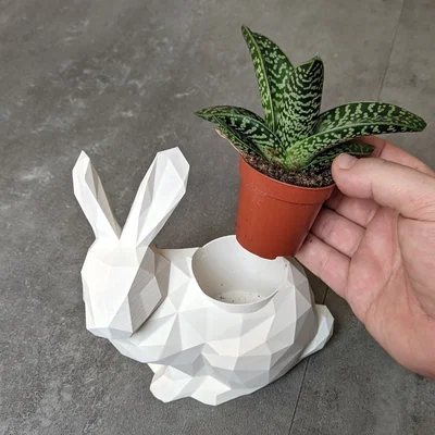 Thỏ Low Poly (Tùy chọn Chậu cây/Planter)