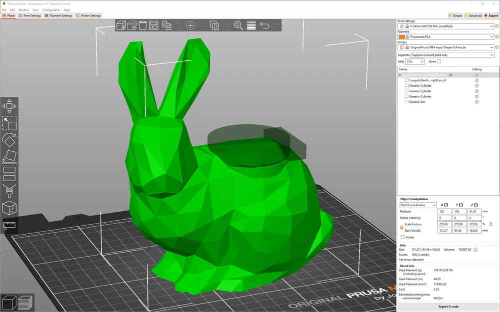 Thỏ Low Poly (Tùy chọn Chậu cây/Planter) - Image 5