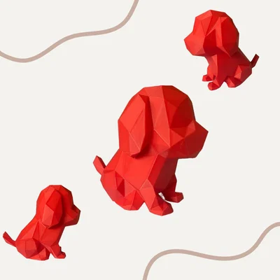 Low Poly Puppy – Tượng cún low polygon dễ thương