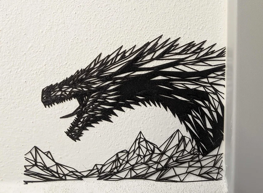 Mô hình trang trí tường đầu rồng (Dragon Wall Art) Low Poly cực chất - Image 1