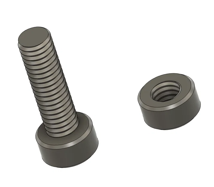 Bộ bulông và đai ốc M6x20mm in 3D đơn giản, chất lượng cao - Image 1