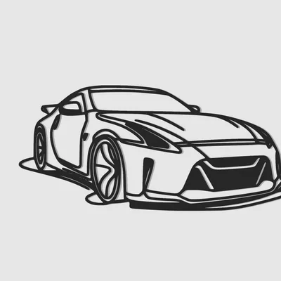 Tranh treo tường line art xe JDM Nhật Bản (Japan JDM Car Wall Art)