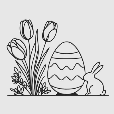 Trang trí tường Easter Line Art