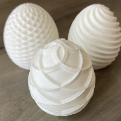 Bộ 3 quả trứng Phục sinh Fibonacci - Mẫu in 3D trang trí độc đáo