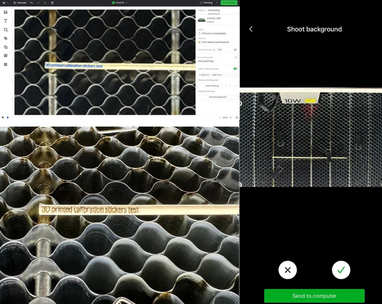 Sticker calibration xTool S1 cho honeycomb - Image 3