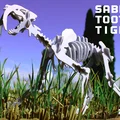 Bộ xếp hình 3D xương hổ răng kiếm Smilodon dạng Kit Card - Thumbnail 1