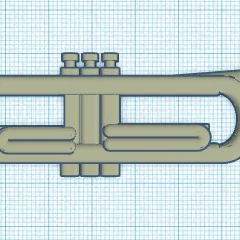Móc khóa hình chiếc kèn Trumpet nhỏ gọn - File in 3D độc đáo