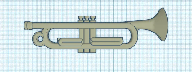 Móc khóa hình chiếc kèn Trumpet nhỏ gọn - File in 3D độc đáo
