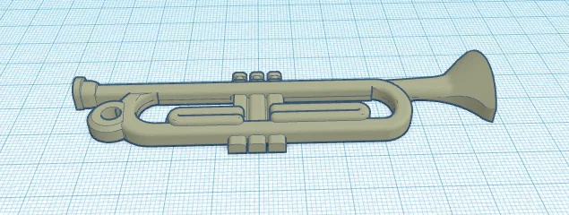 Móc khóa hình chiếc kèn Trumpet nhỏ gọn - File in 3D độc đáo - Image 2