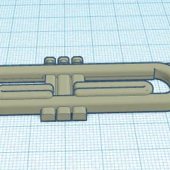 Móc khóa hình chiếc kèn Trumpet nhỏ gọn - File in 3D độc đáo