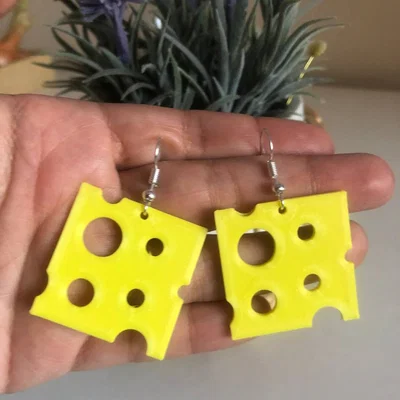 Bông tai phô mai (Earring Cheese Queso Quesito trozo) noob keychain