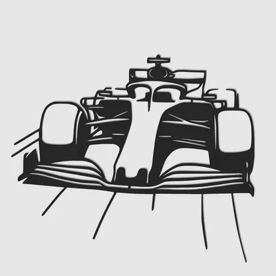 Tranh Treo Tường Line Art Xe F1 (F1 Car Wall Art Decor Line Art)
