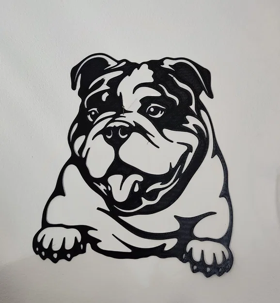 Mẫu tranh treo tường 3D hình chó English Bulldog độc đáo - Image 1