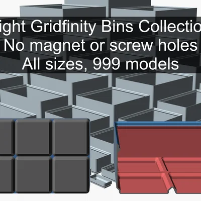 Bộ sưu tập khay Gridfinity Light (Light Gridfinity Bins Collection)