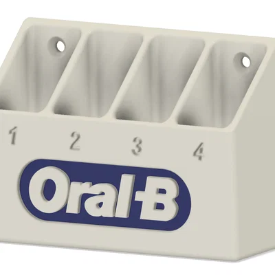 Giá treo bàn chải điện Oral-B 4 ngăn in 3D tiện dụng