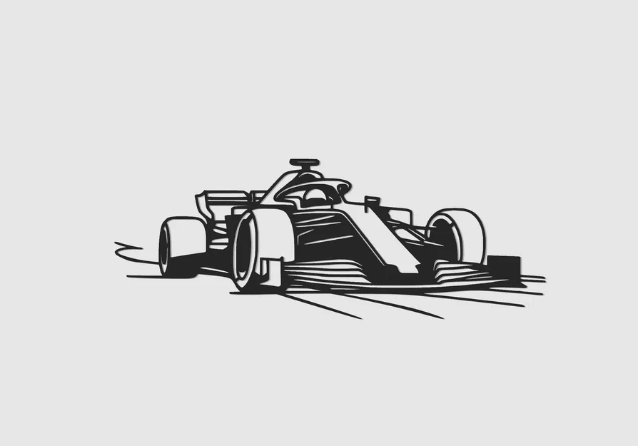 Trang trí tường Line Art xe đua Formula One (F1) - Image 1