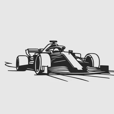 Trang trí tường Line Art xe đua Formula One (F1)