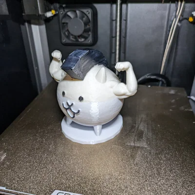 Mô hình 3D Mohawk Cat từ The Battle Cats đáng yêu