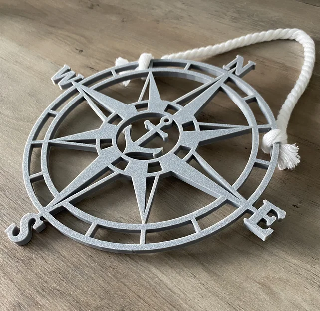 Mô hình trang trí la bàn mỏ neo (Anchor Compass) in 3D cực chất - Image 1