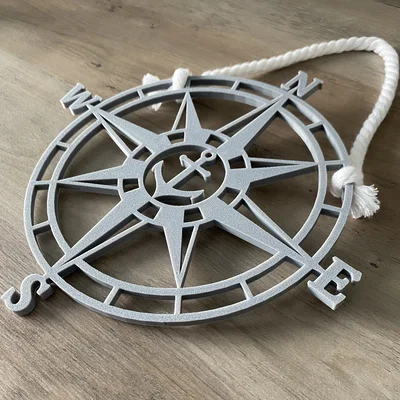 Mô hình trang trí la bàn mỏ neo (Anchor Compass) in 3D cực chất