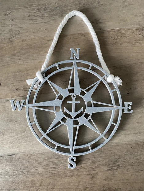 Mô hình trang trí la bàn mỏ neo (Anchor Compass) in 3D cực chất - Image 2