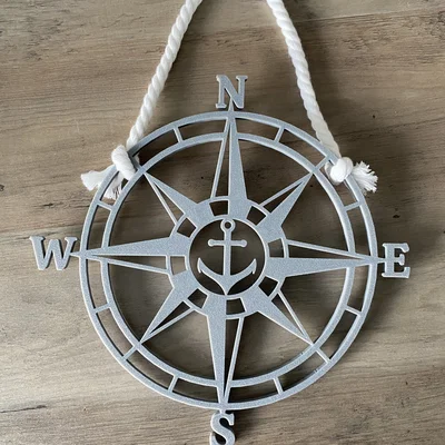 Mô hình trang trí la bàn mỏ neo (Anchor Compass) in 3D cực chất