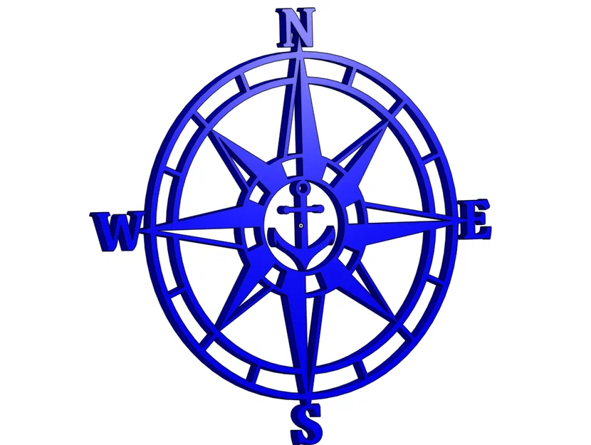 Mô hình trang trí la bàn mỏ neo (Anchor Compass) in 3D cực chất - Image 3