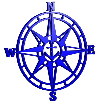 Mô hình trang trí la bàn mỏ neo (Anchor Compass) in 3D cực chất